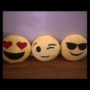 Set of 3 emoji pillows